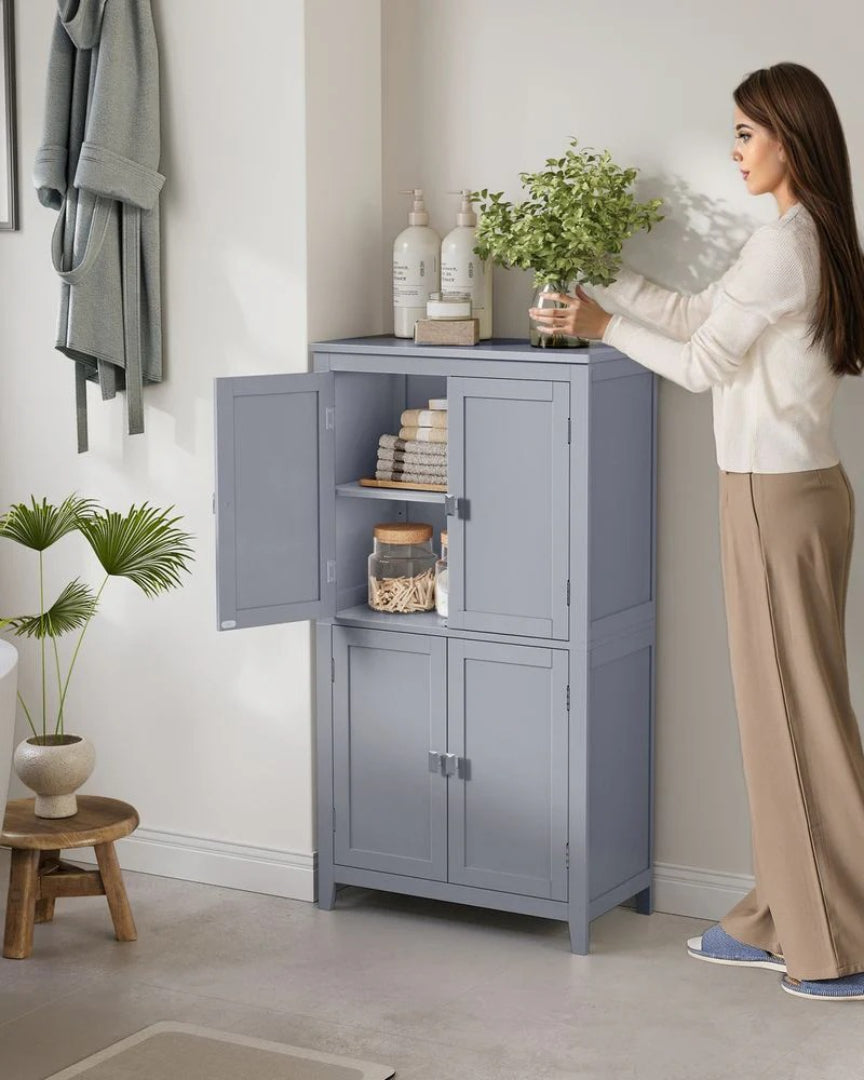 Bathroom Storage Cabinet Floor Cabinet 4 Doors Adjustable Shelves – product view 10 | Ridgefield Furniture