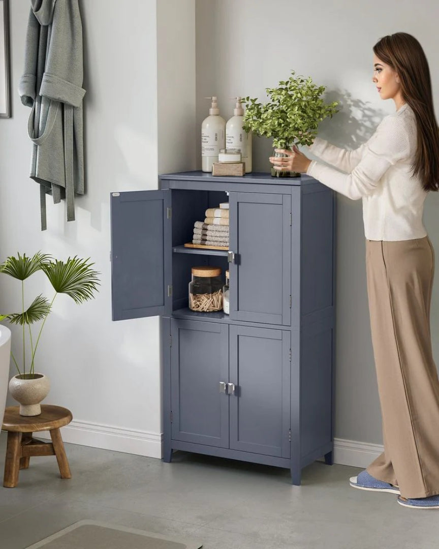 Bathroom Storage Cabinet Floor Cabinet 4 Doors Adjustable Shelves – product view 20 | Ridgefield Furniture