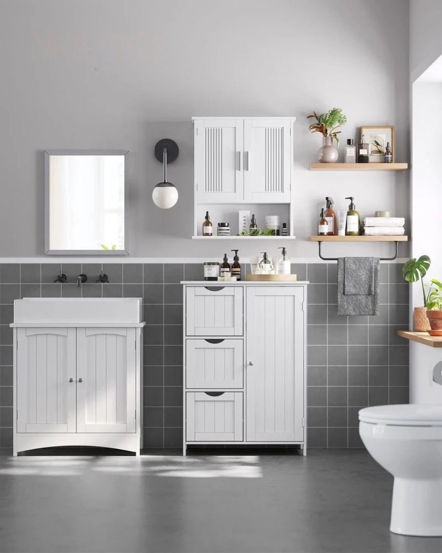Bathroom Storage Cabinet With 3 Drawers Freestanding 23.6in Wide – product view 2 | Ridgefield Furniture