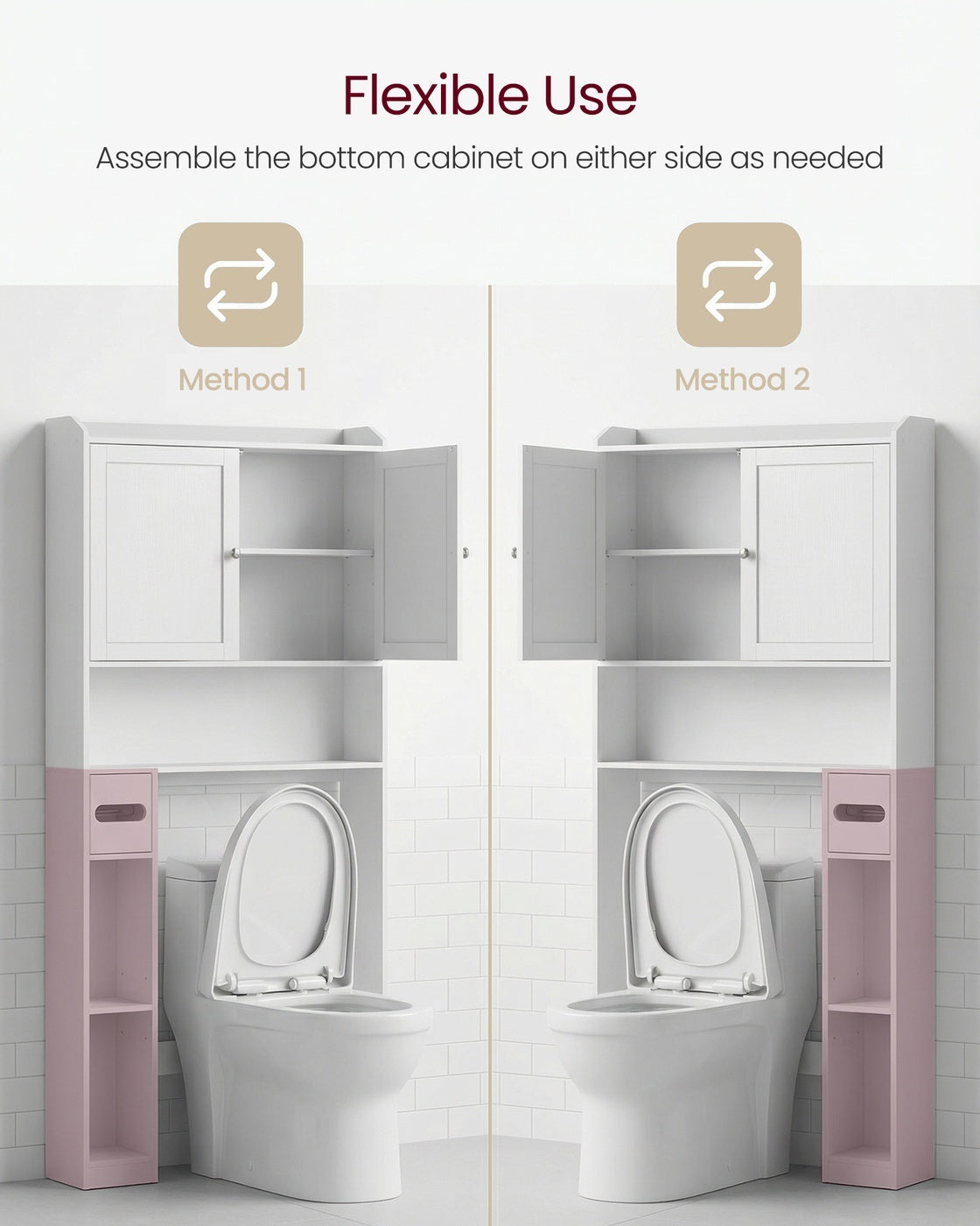Bathroom Storage Shelf With Paper Holder Over Toilet - product photo 10