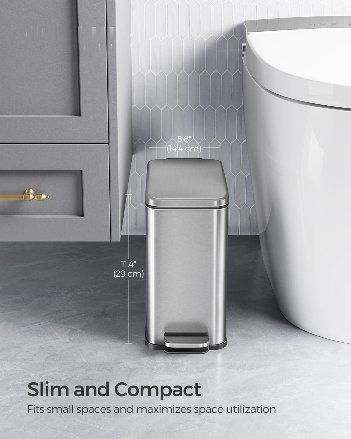 Bathroom Trash Can - product photo 09