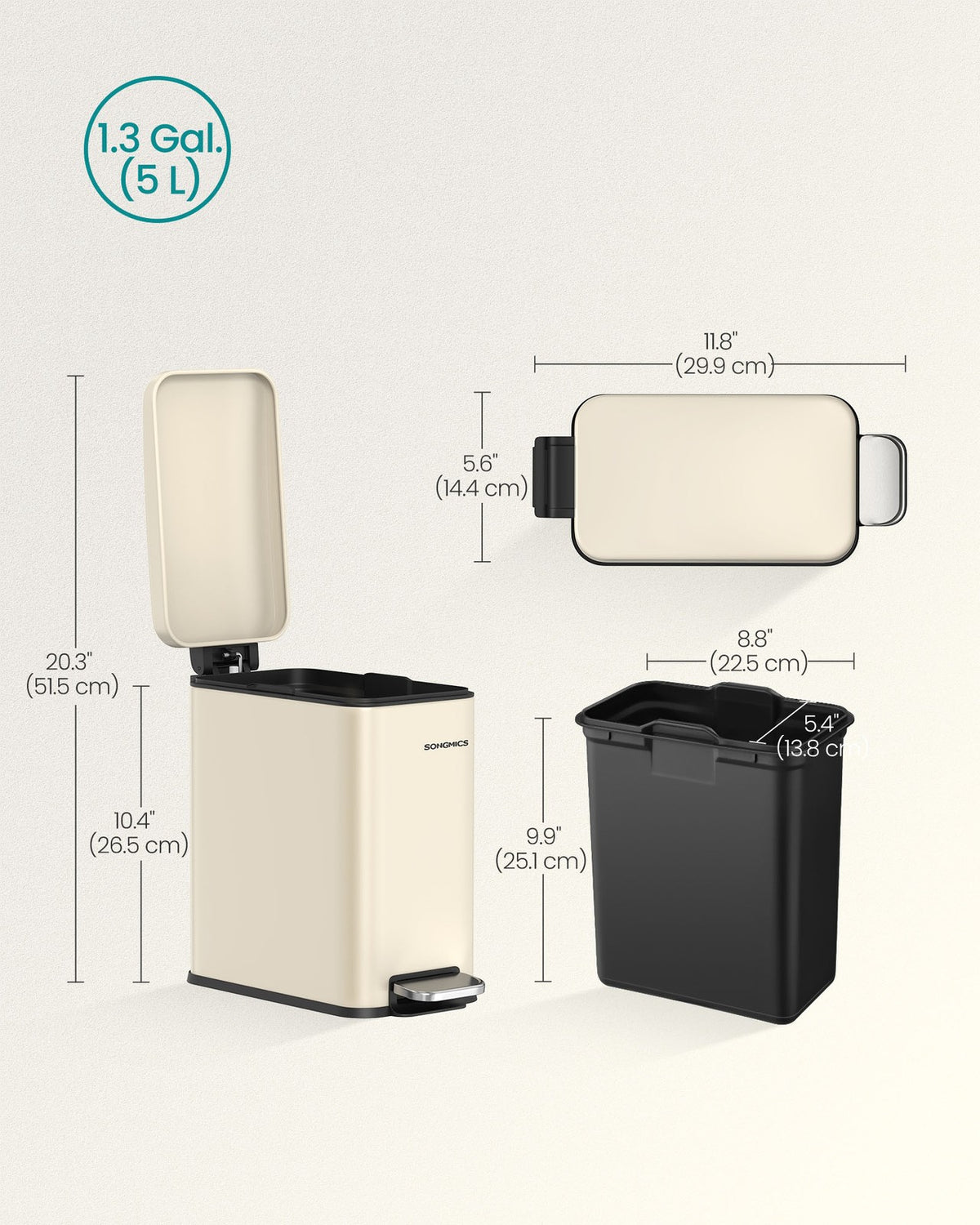 Bathroom Trash Can - product photo 48