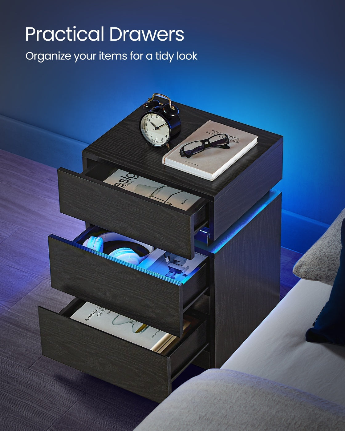 Bedside Table With LED Lights - product photo 11