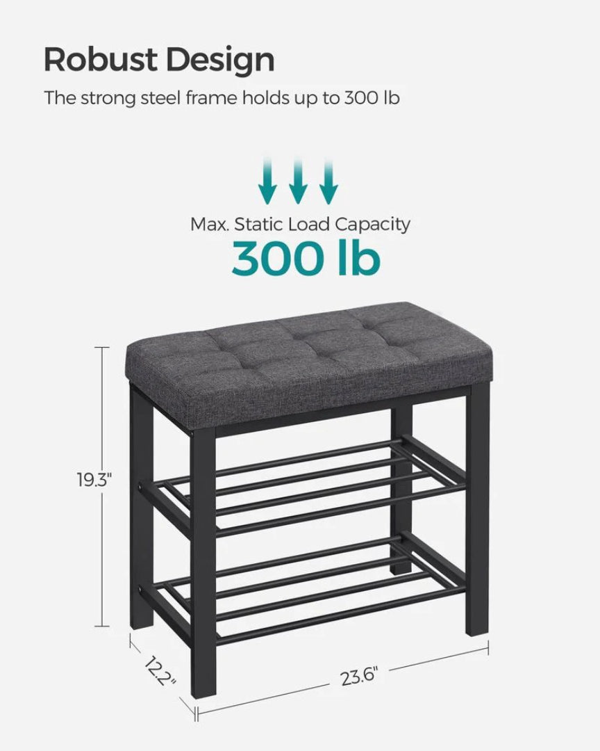 Shoe Bench With Cushion – product view 5 | Ridgefield Furniture
