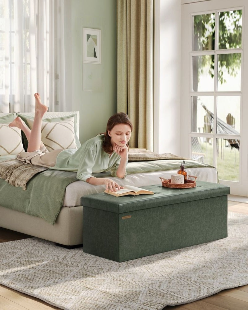 30/43 Inch Folding Storage Ottoman Bench With Lid Organizer – product view 12 | Ridgefield Furniture