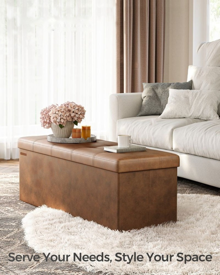 30/43 Inch Folding Storage Ottoman Bench With Lid Organizer – product view 27 | Ridgefield Furniture
