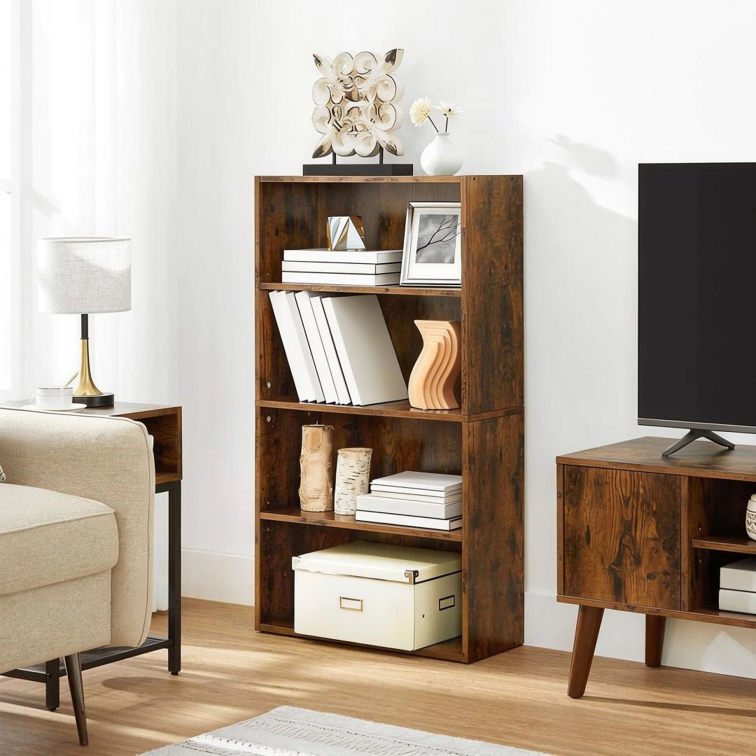 4 Tier Bookcase With Adjustable Shelves – product view 2 | Ridgefield Furniture
