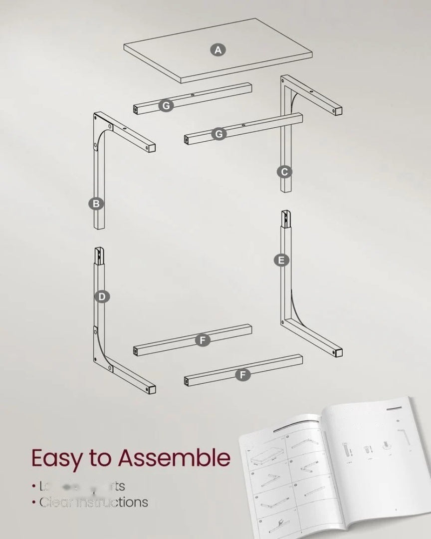C-Shaped End Table With Metal Frame Sofa Side Table – product view 21 | Ridgefield Furniture