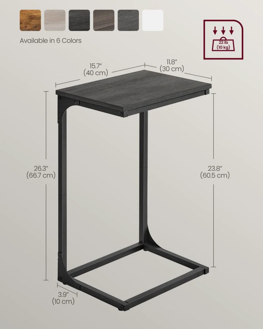 C-Shaped End Table With Metal Frame Sofa Side Table – product view 46 | Ridgefield Furniture