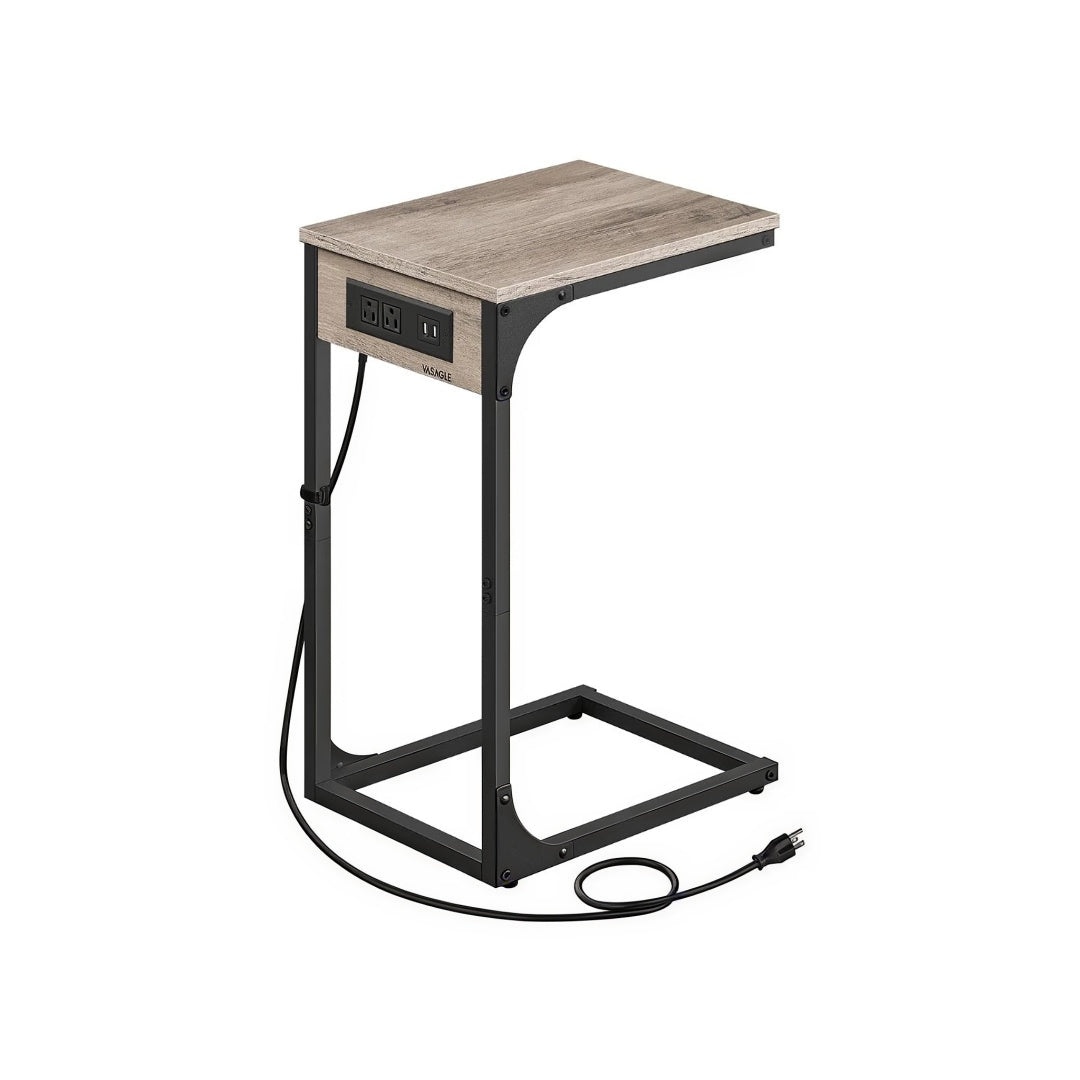 C-Shaped Side Table With Charging Station And USB Ports – product view 2 | Ridgefield Furniture