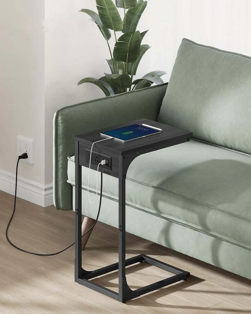 C-Shaped Side Table With Charging Station And USB Ports – product view 4 | Ridgefield Furniture