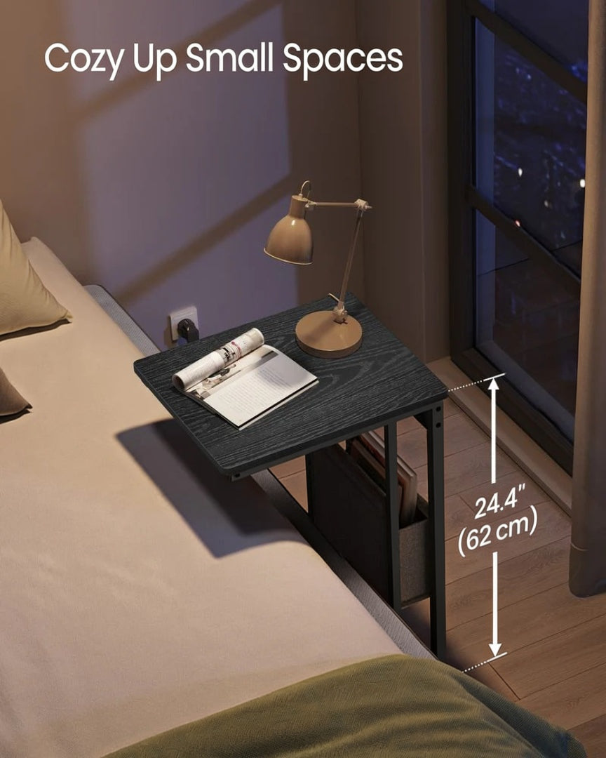 C-Shaped Side Table with Charging Station for Sofa or Bed – product view 8 | Ridgefield Furniture