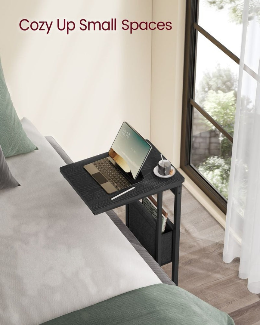 C-Shaped Side Table with Charging Station for Sofa or Bed – product view 14 | Ridgefield Furniture