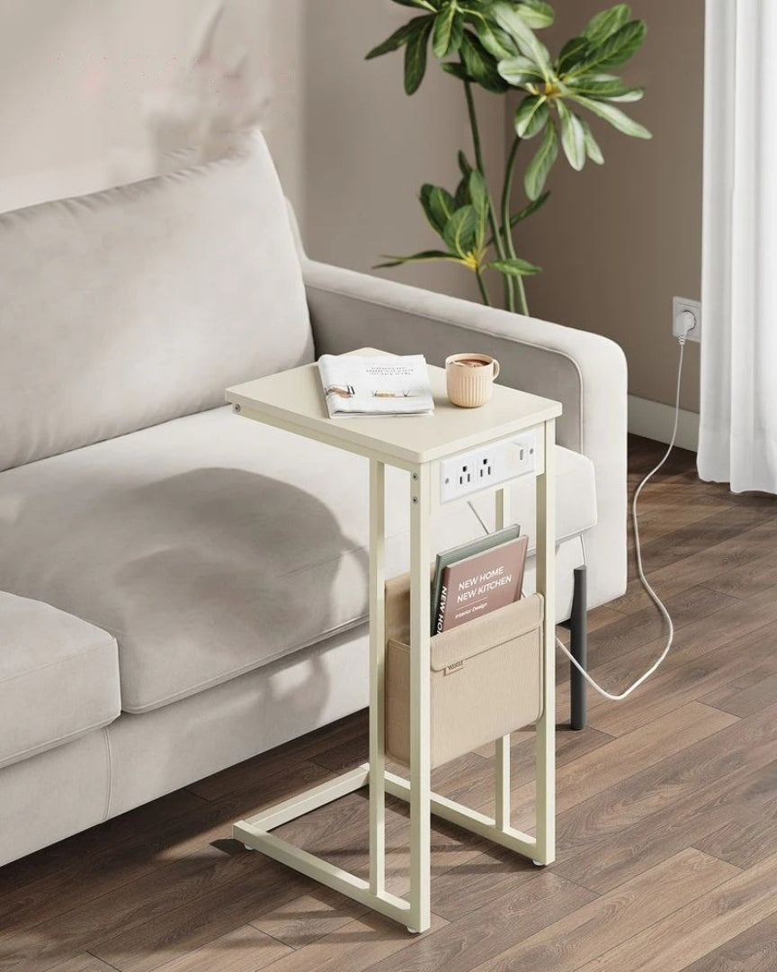 C-Shaped Side Table with Charging Station for Sofa or Bed – product view 24 | Ridgefield Furniture