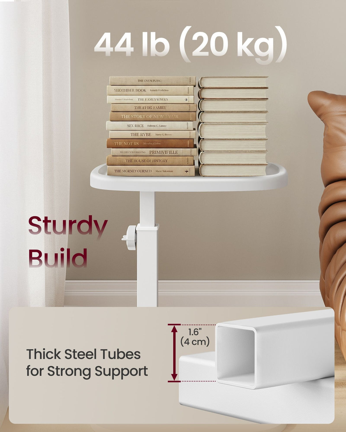C Shaped Sofa Side Table With Adjustable Height, Couch And Bedside Table - product photo 16