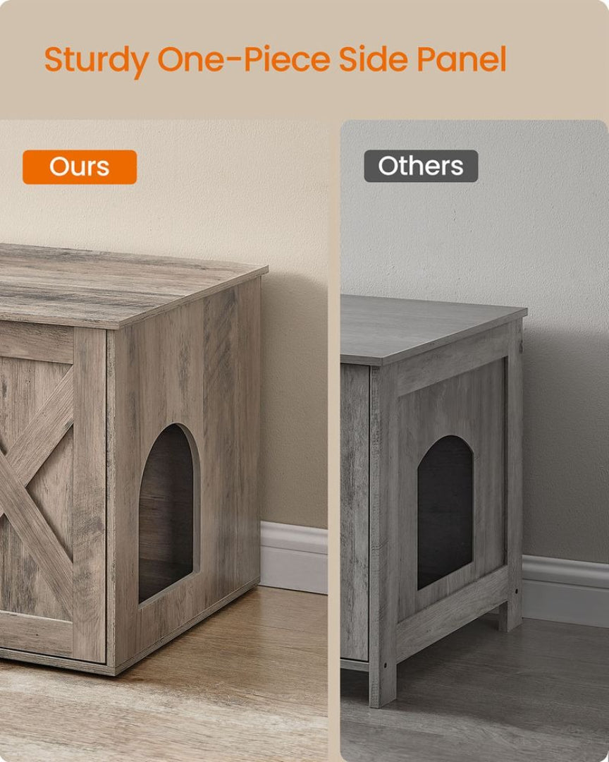 Cat Litter Box Enclosure Furniture Cabinet With Divider 31.5in Wide – product view 19 | Ridgefield Furniture