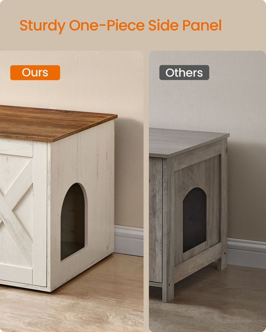 Cat Litter Box Enclosure Furniture Cabinet With Divider 31.5in Wide – product view 32 | Ridgefield Furniture