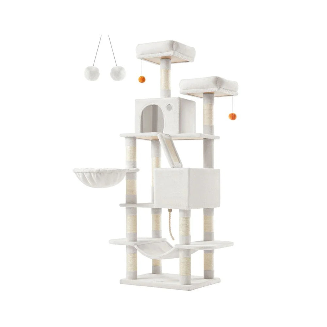 Cat Tree 66.1in Multi Level Cat Tower With Perches Caves Hammock – product view 1 | Ridgefield Furniture