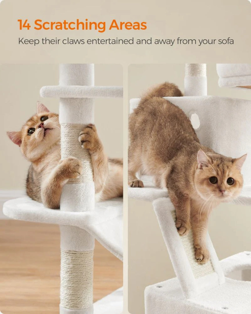 Cat Tree 66.1in Multi Level Cat Tower With Perches Caves Hammock – product view 5 | Ridgefield Furniture