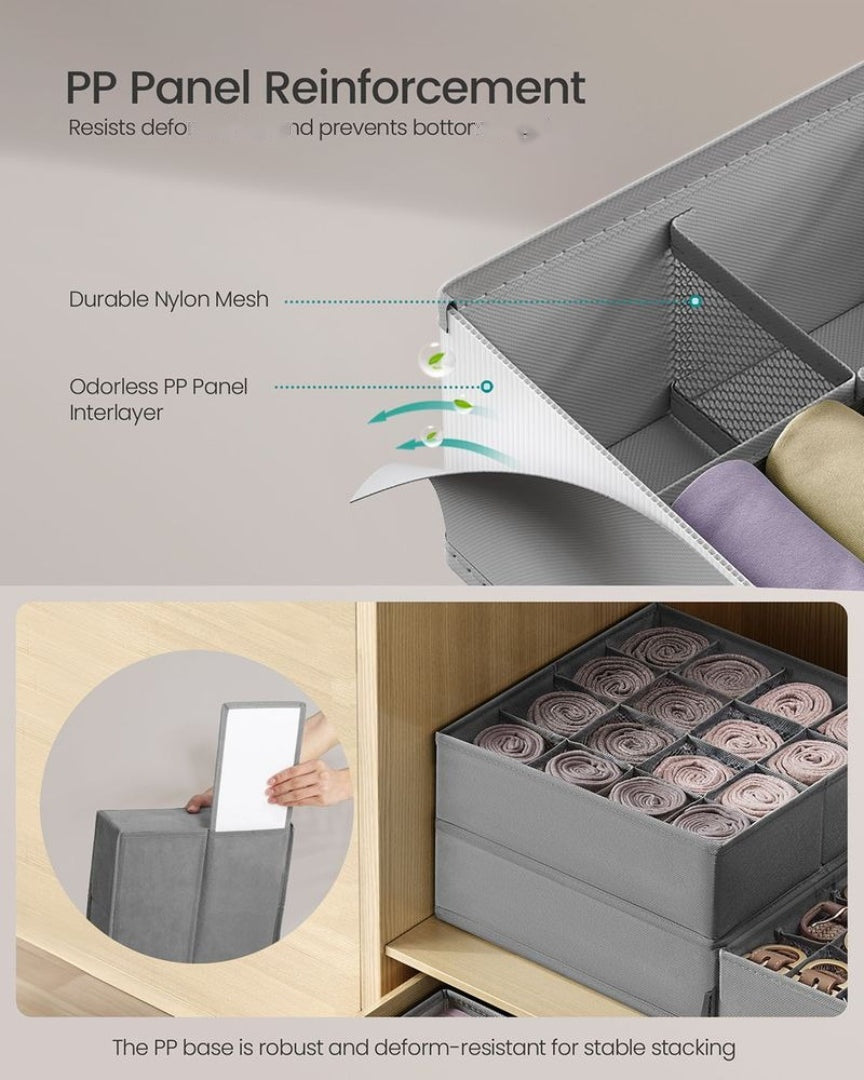Closet Drawer Organizers Set Of 4 Or 6 For Underwear – product view 7 | Ridgefield Furniture