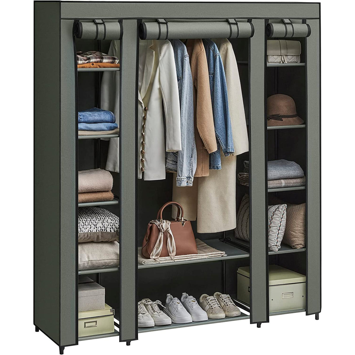 Closet Wardrobe With Non Woven Fabric Cover And Hanging Rails - product photo 30