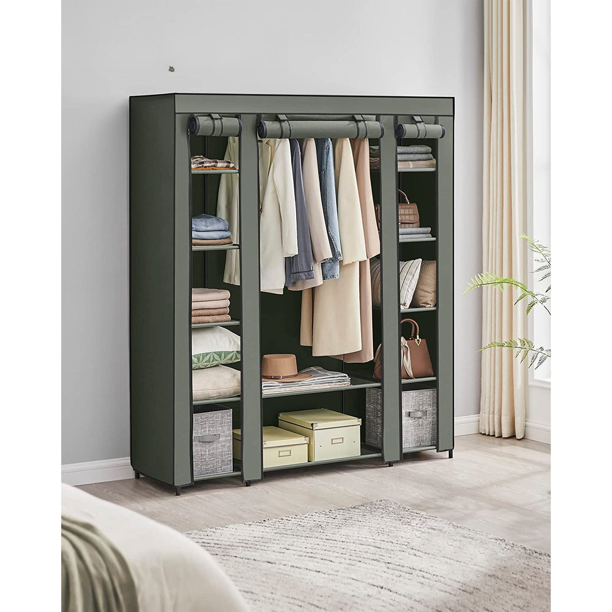 Closet Wardrobe With Non Woven Fabric Cover And Hanging Rails - product photo 34