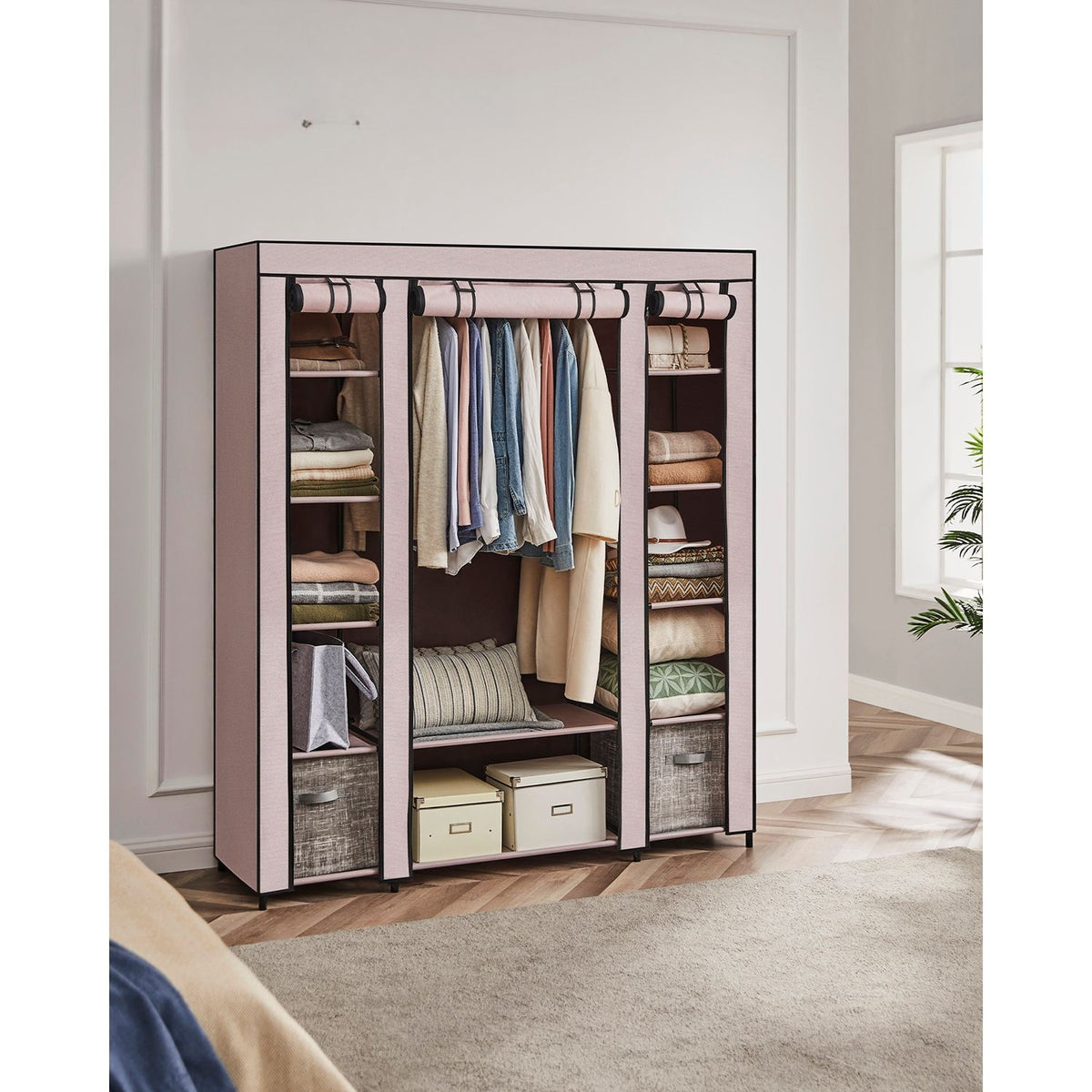 Closet Wardrobe With Non Woven Fabric Cover And Hanging Rails - product photo 35