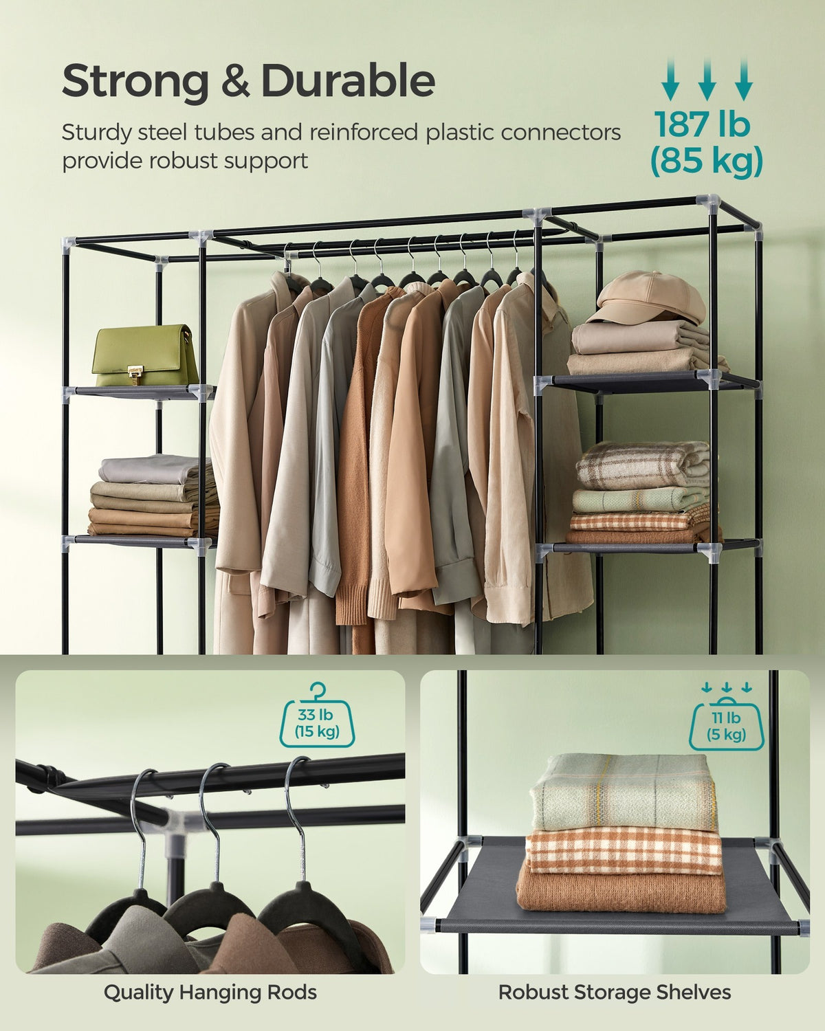 Closet Wardrobe With Non Woven Fabric Cover And Hanging Rails - product photo 47