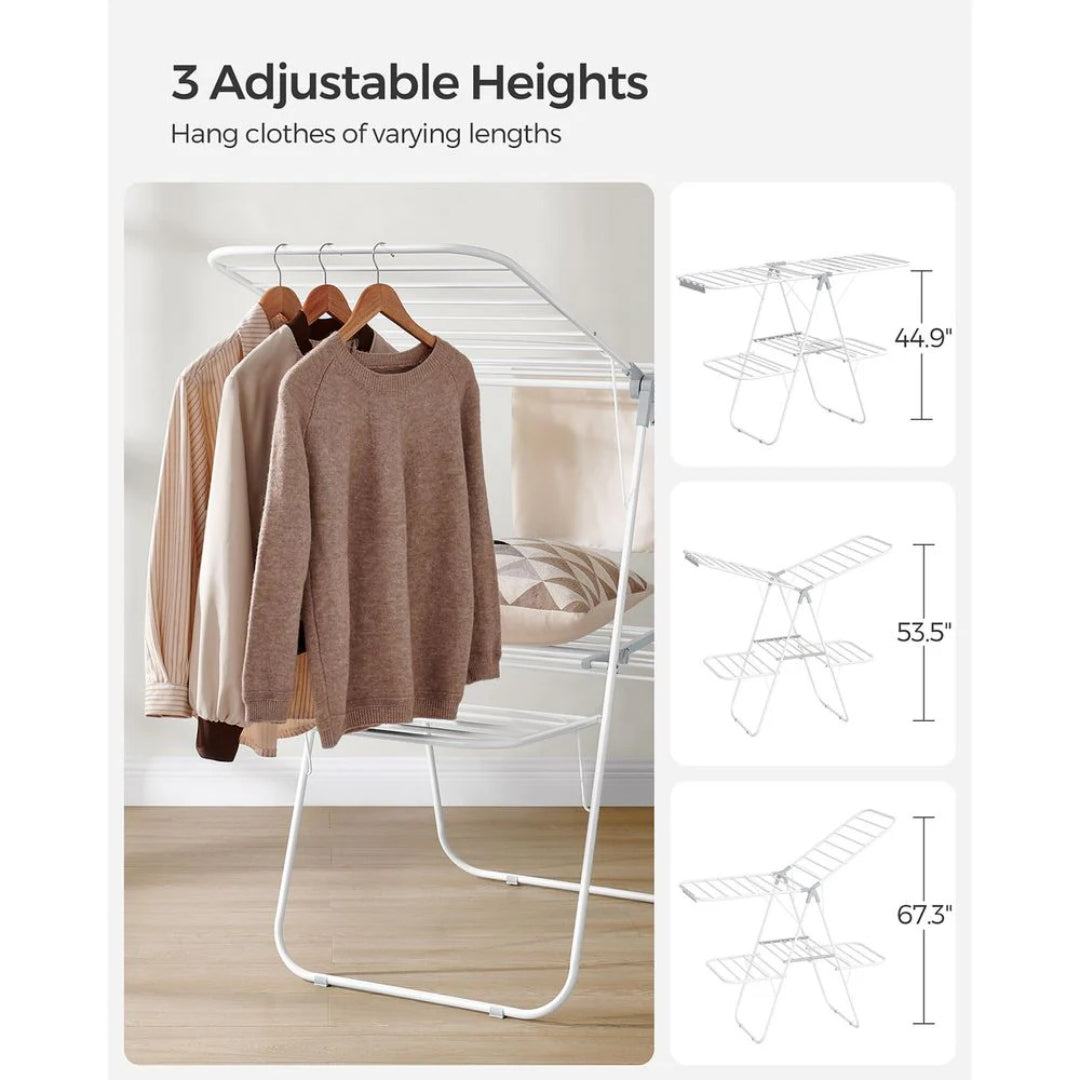 Clothes Drying Rack Foldable 2-Level With Adjustable Wings 67.3in – product view 10 | Ridgefield Furniture