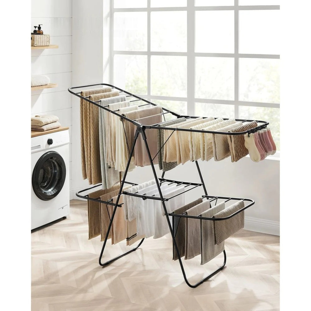 Clothes Drying Rack Foldable 2-Level With Adjustable Wings 67.3in – product view 14 | Ridgefield Furniture