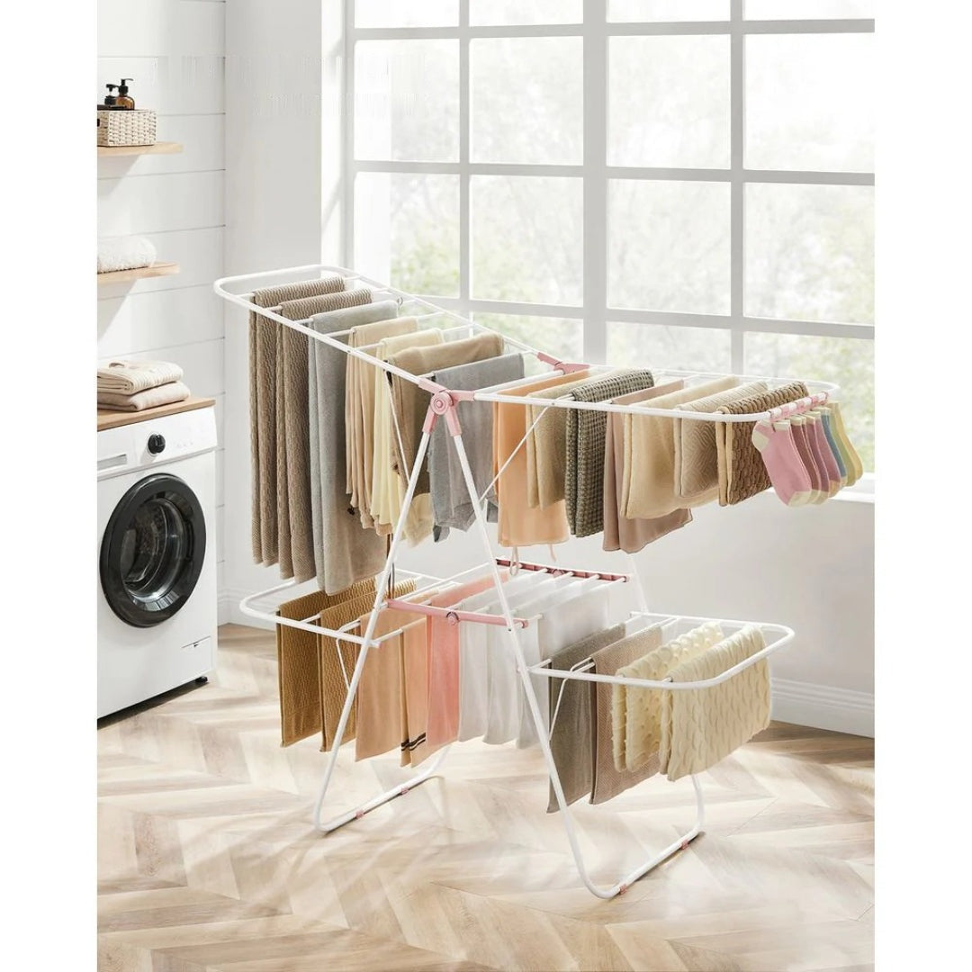 Clothes Drying Rack Foldable 2-Level With Adjustable Wings 67.3in – product view 16 | Ridgefield Furniture