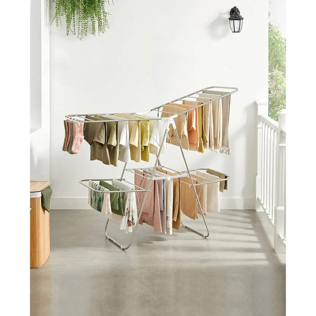 Clothes Drying Rack Foldable 2-Level With Adjustable Wings 67.3in – product view 17 | Ridgefield Furniture