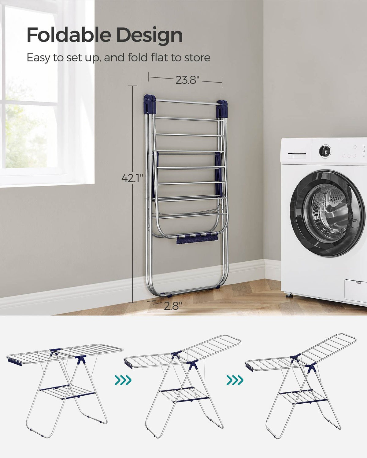 Clothes Drying Rack With Sock Clips - product photo 20