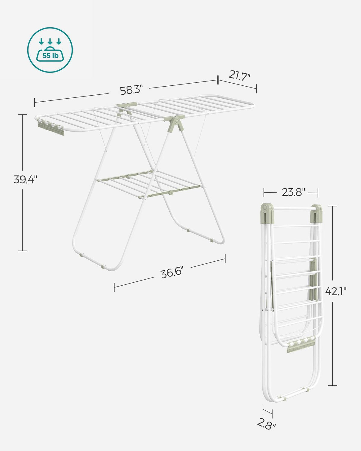 Clothes Drying Rack With Sock Clips - product photo 44