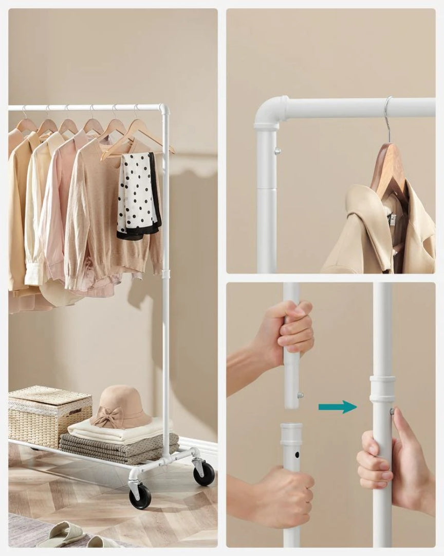 Clothes Rack Heavy Duty Rolling Garment Rack With Shelf 39.4in – product view 11 | Ridgefield Furniture