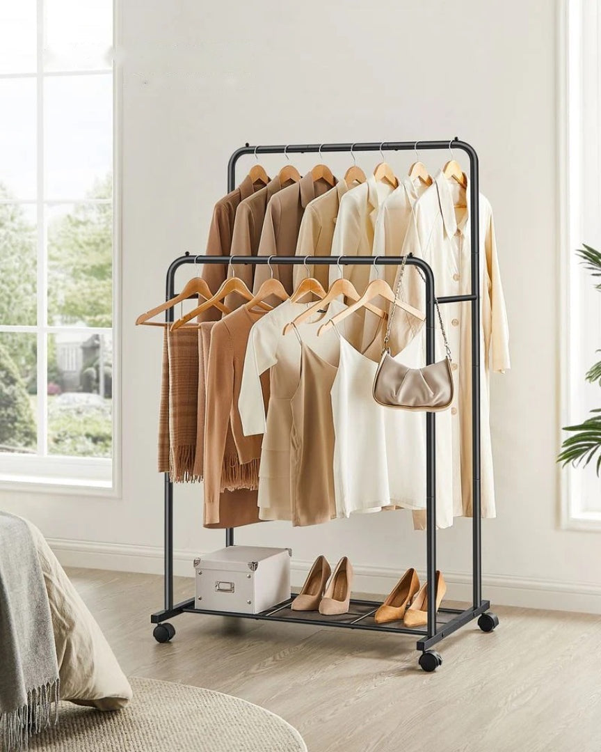 Clothes Rack With Wheels Metal Garment Rack 35.8in Wide – product view 14 | Ridgefield Furniture