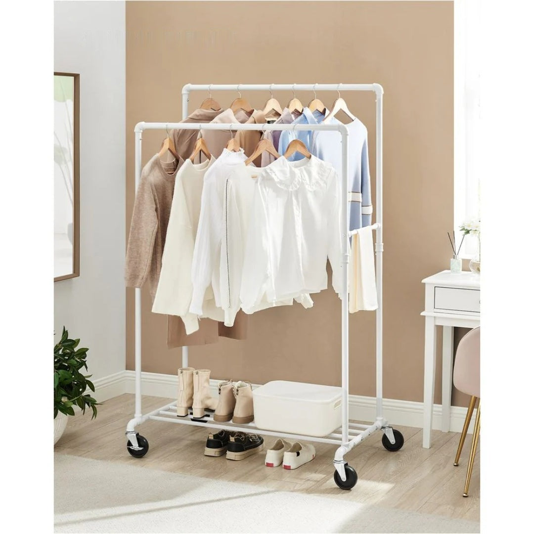 Clothing Rack With Shelf Heavy Duty Rolling Garment Rack 39.4in – product view 3 | Ridgefield Furniture