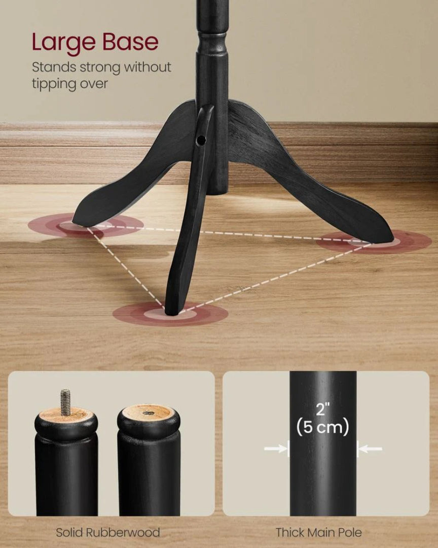 Solid Wood Coat Rack With 10 Hooks – product view 7 | Ridgefield Furniture