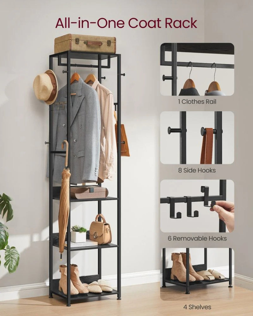 Hall Tree Coat Rack With Shelves – product view 4 | Ridgefield Furniture