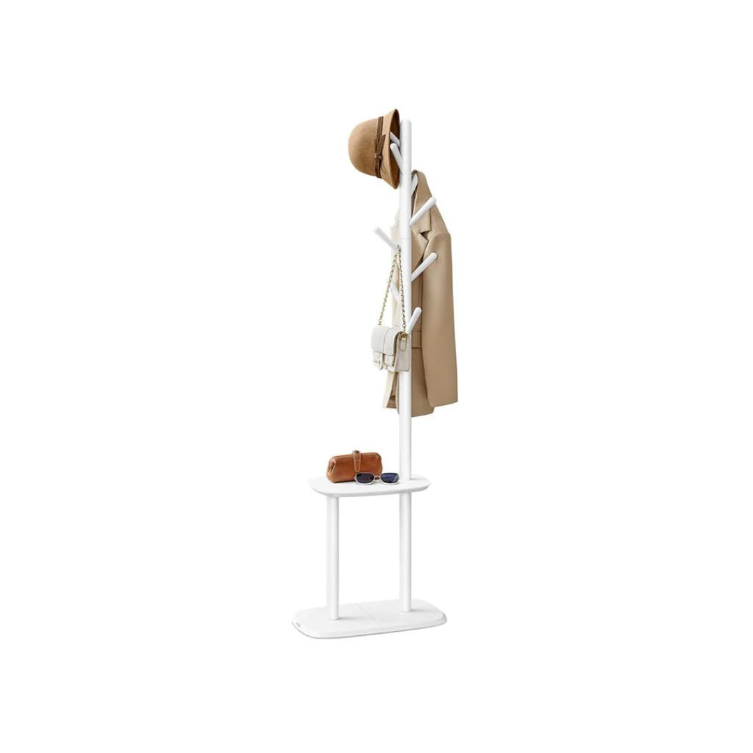 Hall Coat Rack With 8 Hooks & Storage Shelf – product view 2 | Ridgefield Furniture