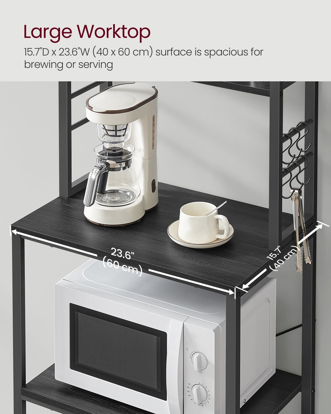 Coffee Bar Cabinet With 6 Tier Shelves And Adjustable Middle Shelf - product photo 29