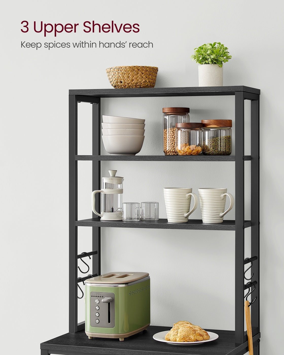 Coffee Bar Cabinet With 6 Tier Shelves And Adjustable Middle Shelf - product photo 31