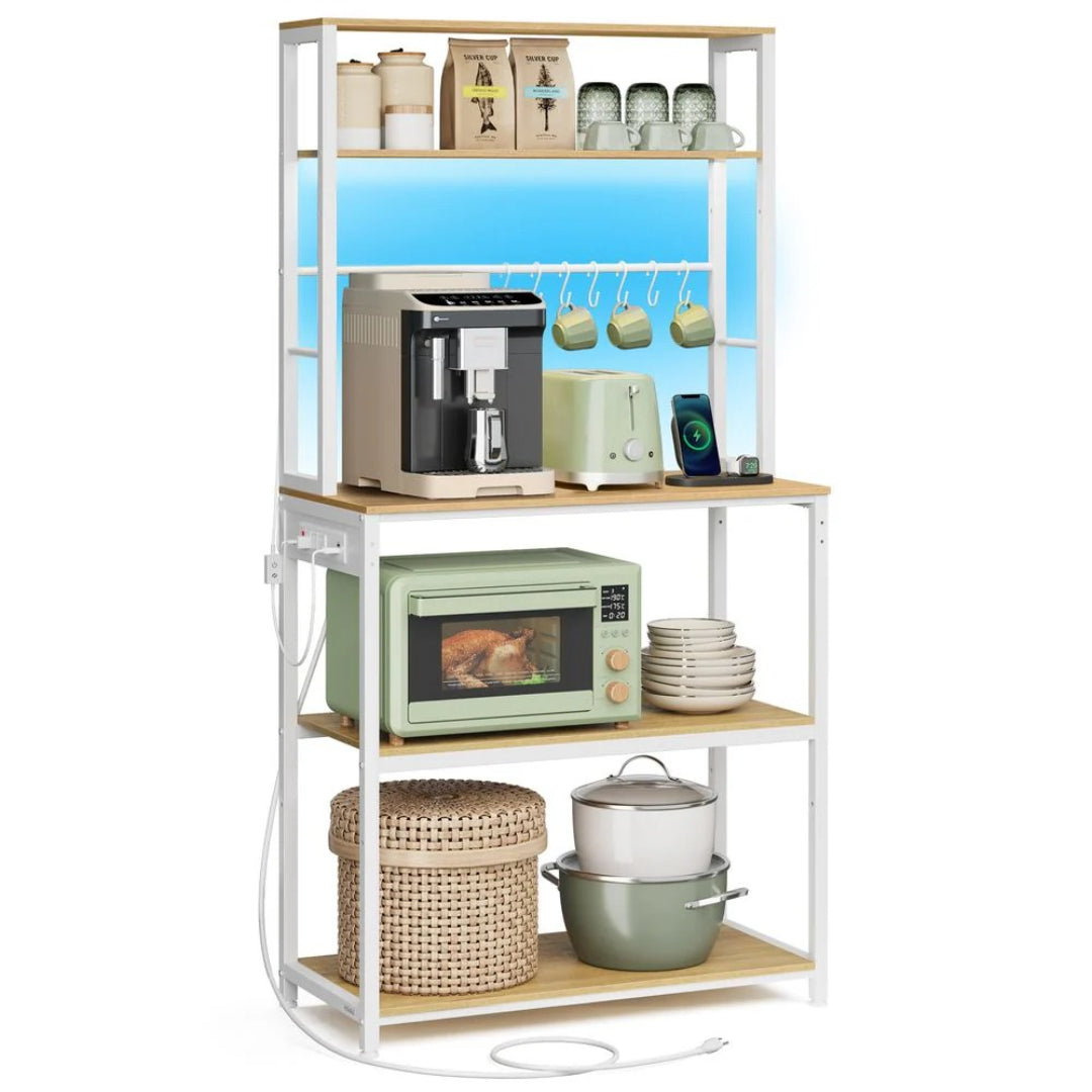 Coffee Bar Cabinet with LED Lights and Power Outlet – product view 2 | Ridgefield Furniture