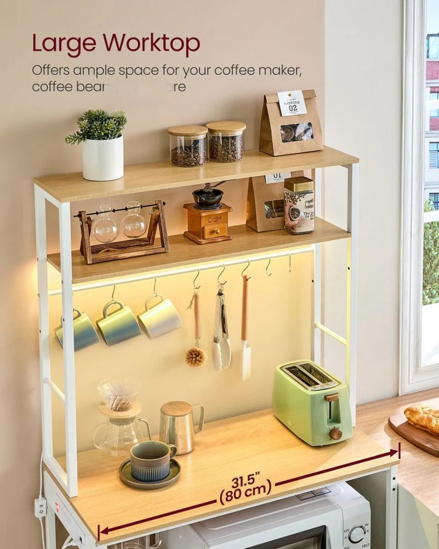 Coffee Bar Cabinet with LED Lights and Power Outlet – product view 8 | Ridgefield Furniture