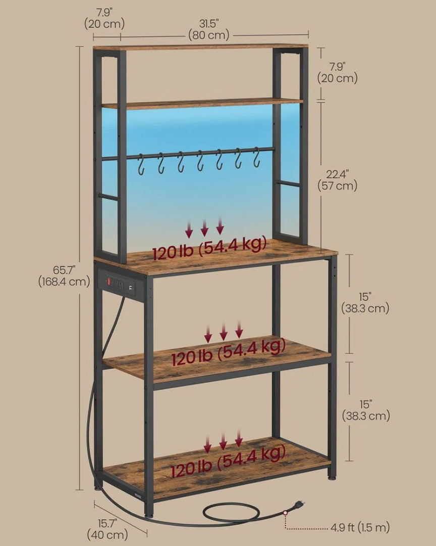 Coffee Bar Cabinet with LED Lights and Power Outlet – product view 14 | Ridgefield Furniture