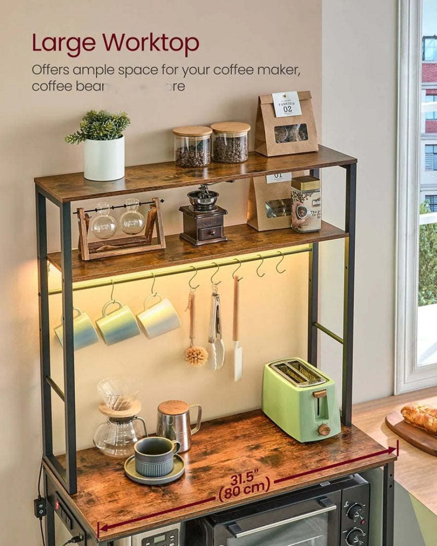 Coffee Bar Cabinet with LED Lights and Power Outlet – product view 15 | Ridgefield Furniture