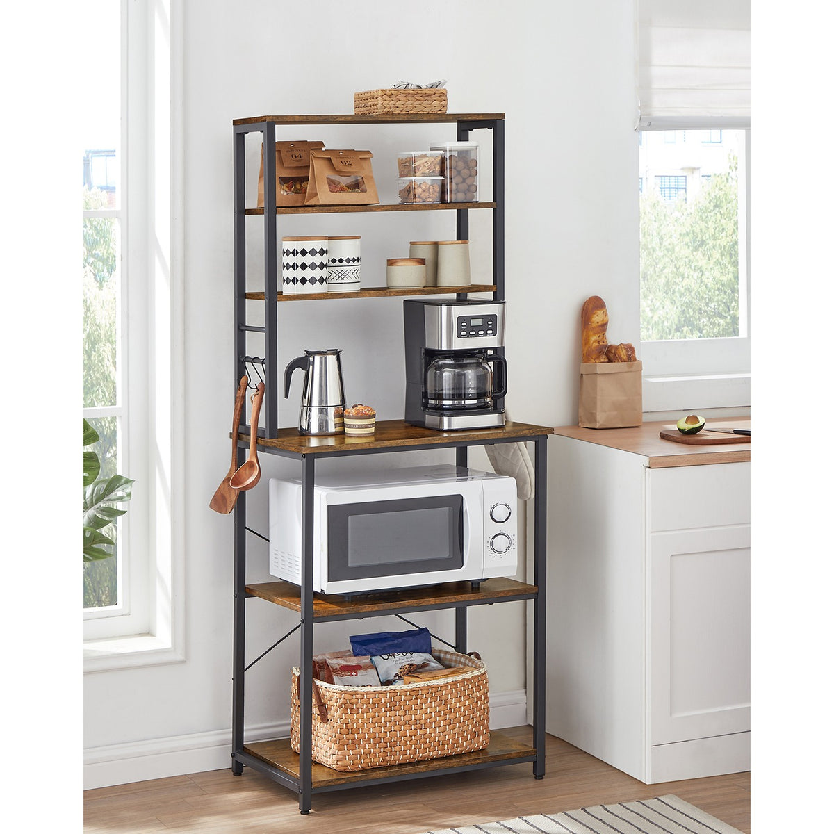 Coffee Bar With 6-Tier Shelves - product photo 02