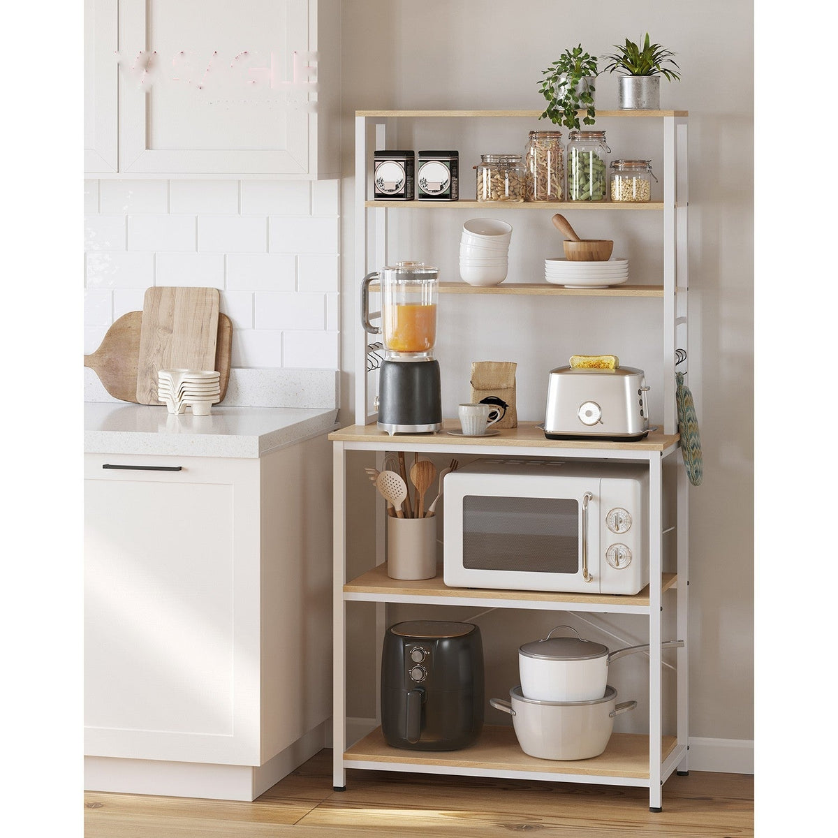 Coffee Bar With 6-Tier Shelves - product photo 09