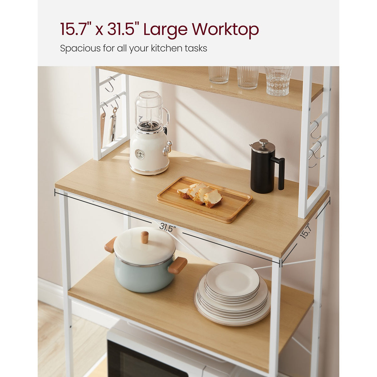 Coffee Bar With 6-Tier Shelves - product photo 12