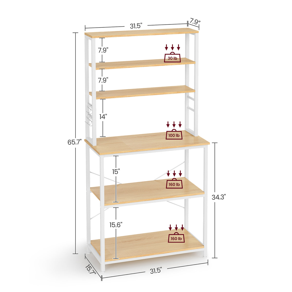 Coffee Bar With 6-Tier Shelves - product photo 13